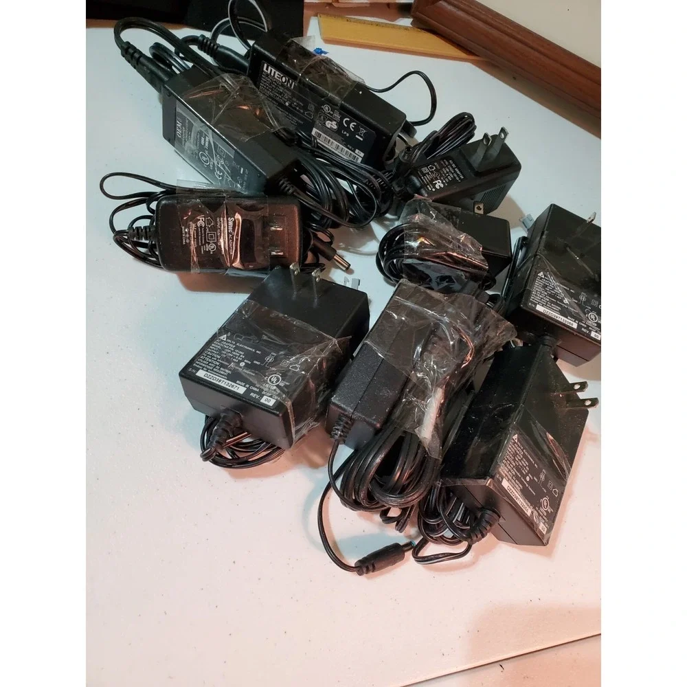 Lot Of 9 Original AC Adapter Power Supply Misc All Black